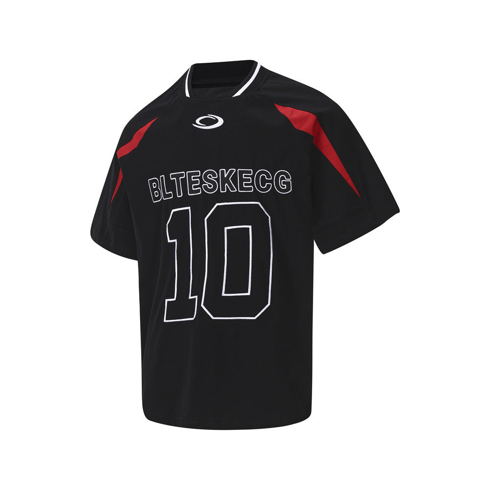Number 10 Embroidered Loose Short Sleeve