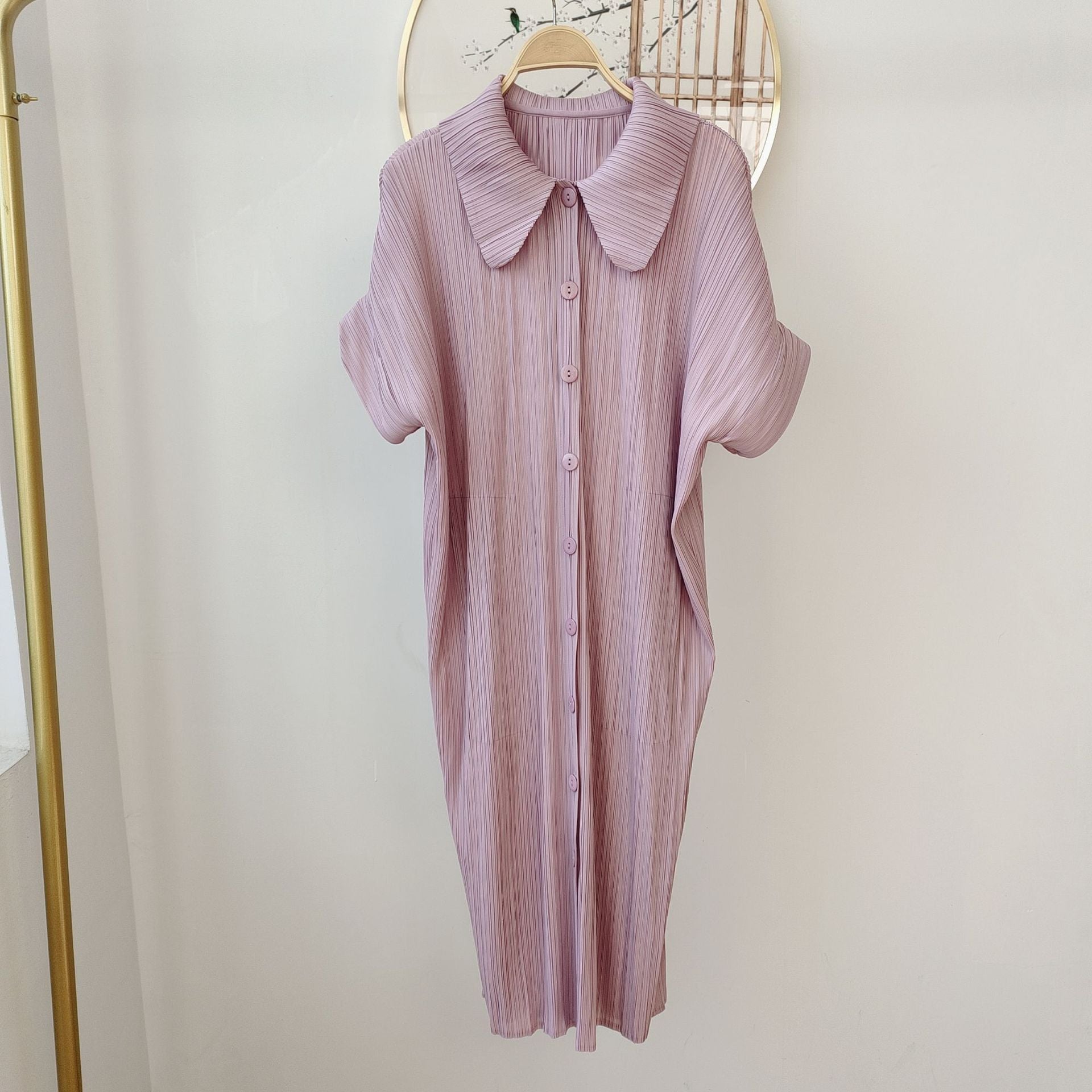 Quality Boutique-Style  Pleated Loose Casual Bohemian Long Dress