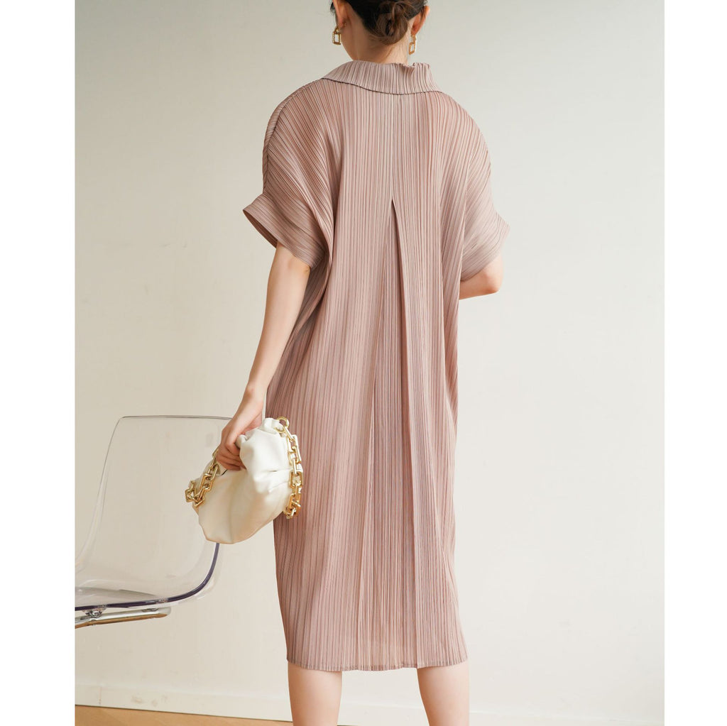 Quality Boutique-Style  Pleated Loose Casual Bohemian Long Dress