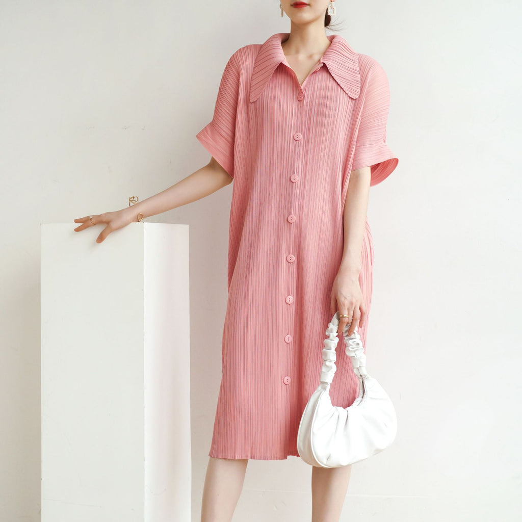Quality Boutique-Style  Pleated Loose Casual Bohemian Long Dress