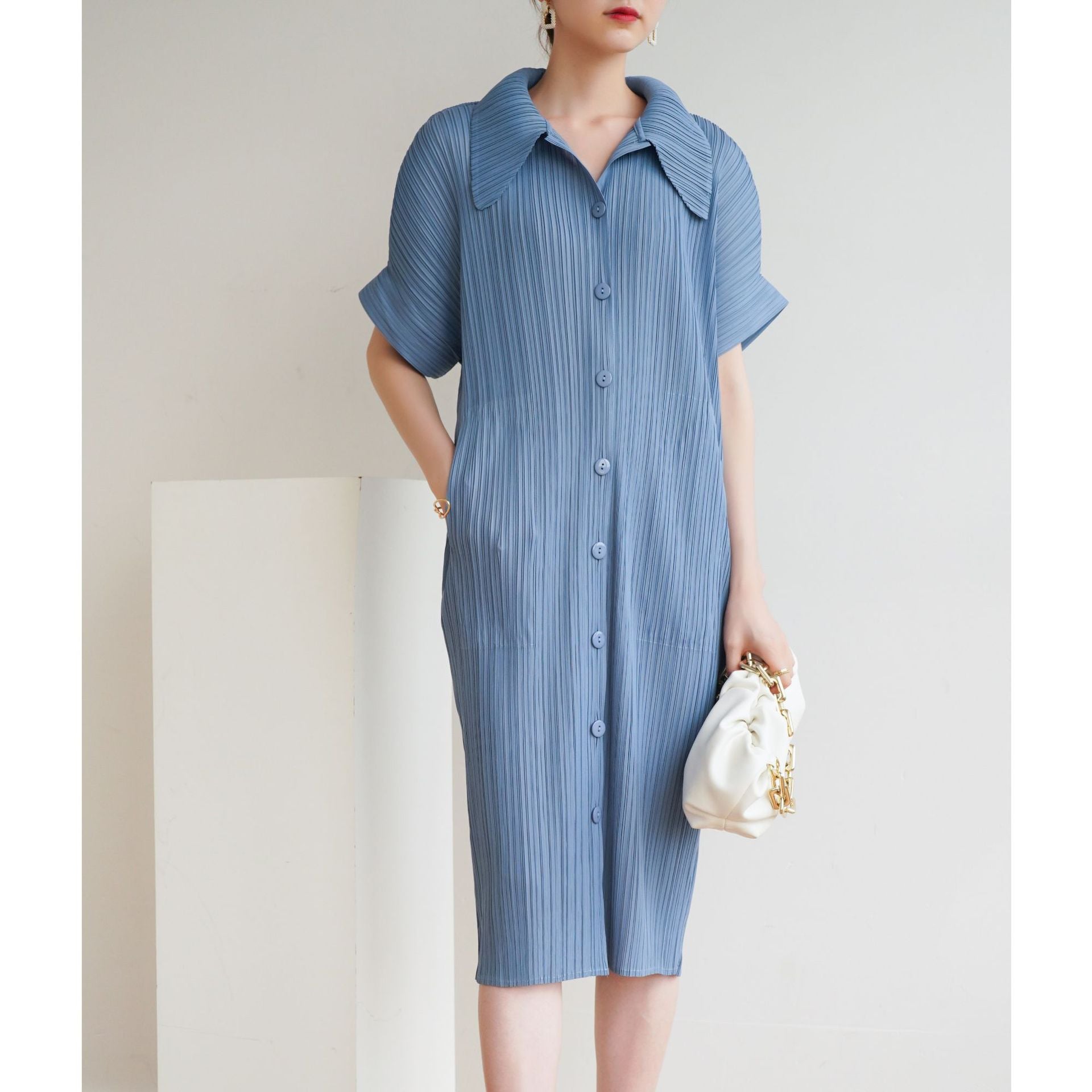 Quality Boutique-Style  Pleated Loose Casual Bohemian Long Dress