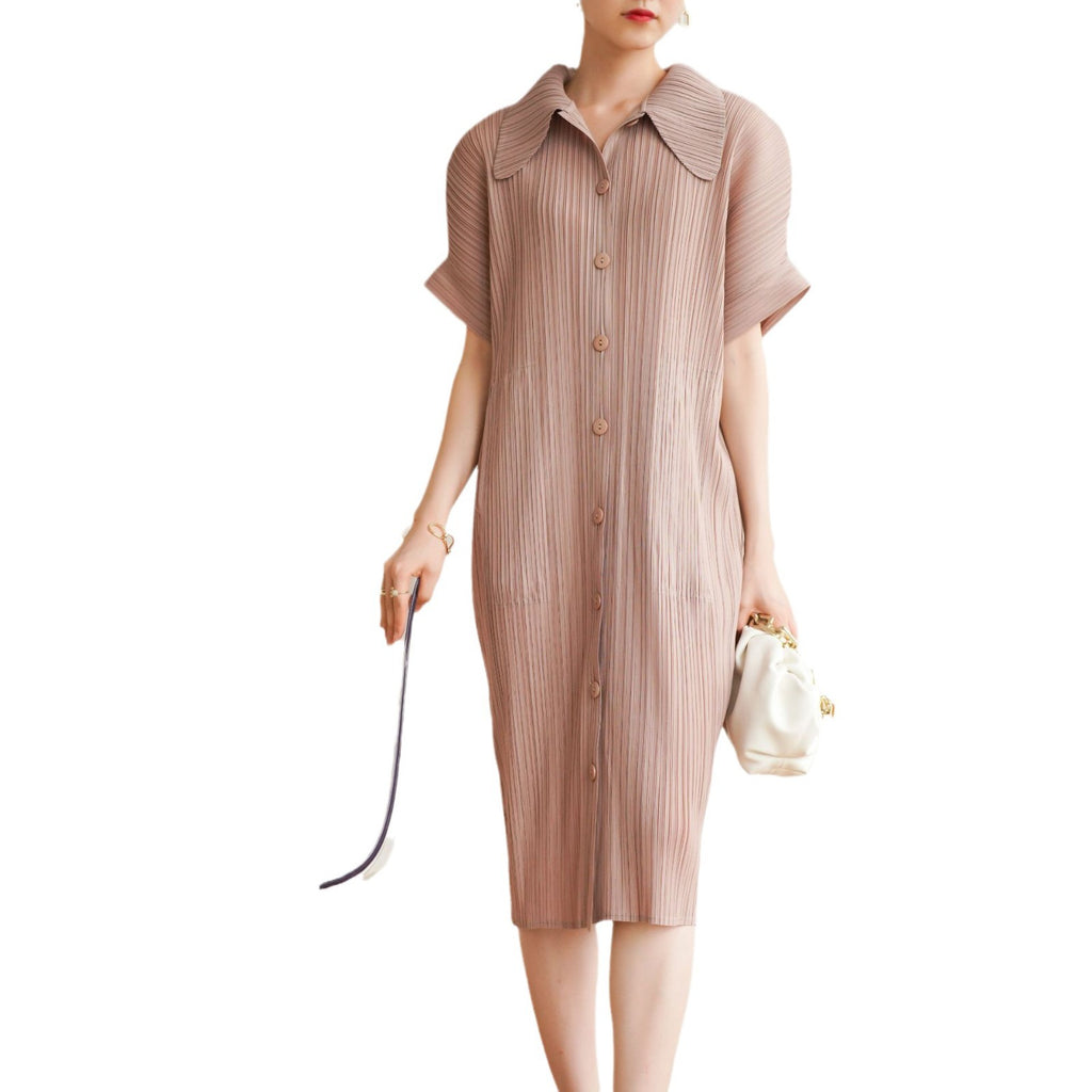 Quality Boutique-Style  Pleated Loose Casual Bohemian Long Dress