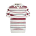Striped short sleeved V-neck polo shirt