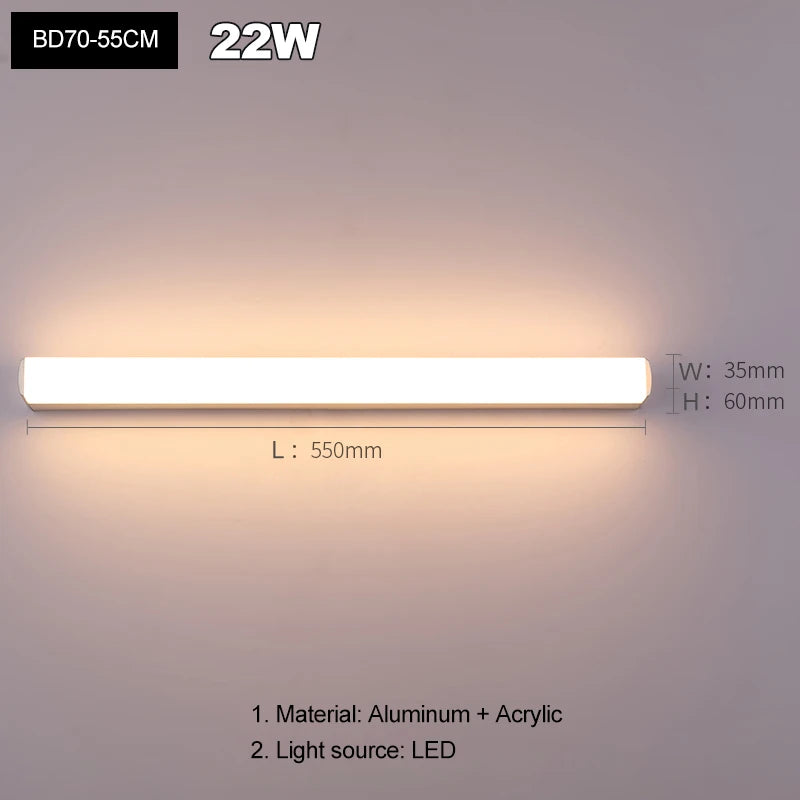 Modern LED Mirror light wall lamp sconces Strip lights indoor lighting home decor bathroom bedroom living room kitchen decorate