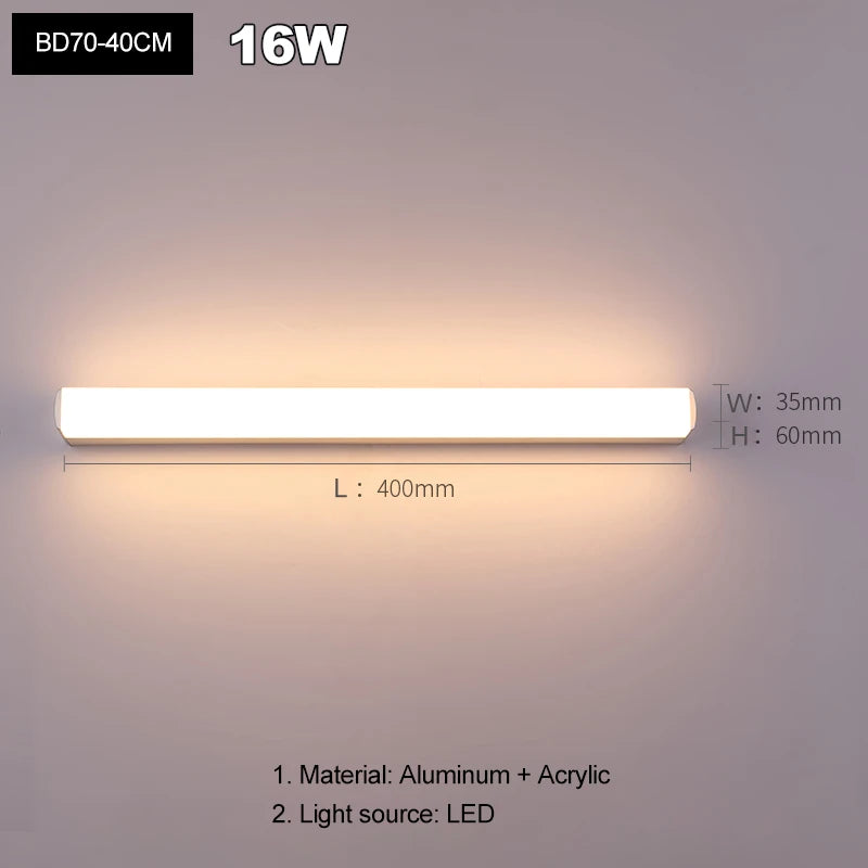 Modern LED Mirror light wall lamp sconces Strip lights indoor lighting home decor bathroom bedroom living room kitchen decorate