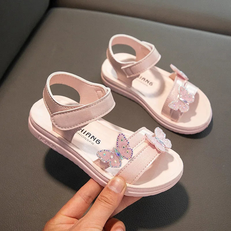 Summer Sandals for Girls Colorful Bow Children's Sandals Shoes Anti Slip Wear-resistant Soft Bottom Girls Shoes Free Shipping