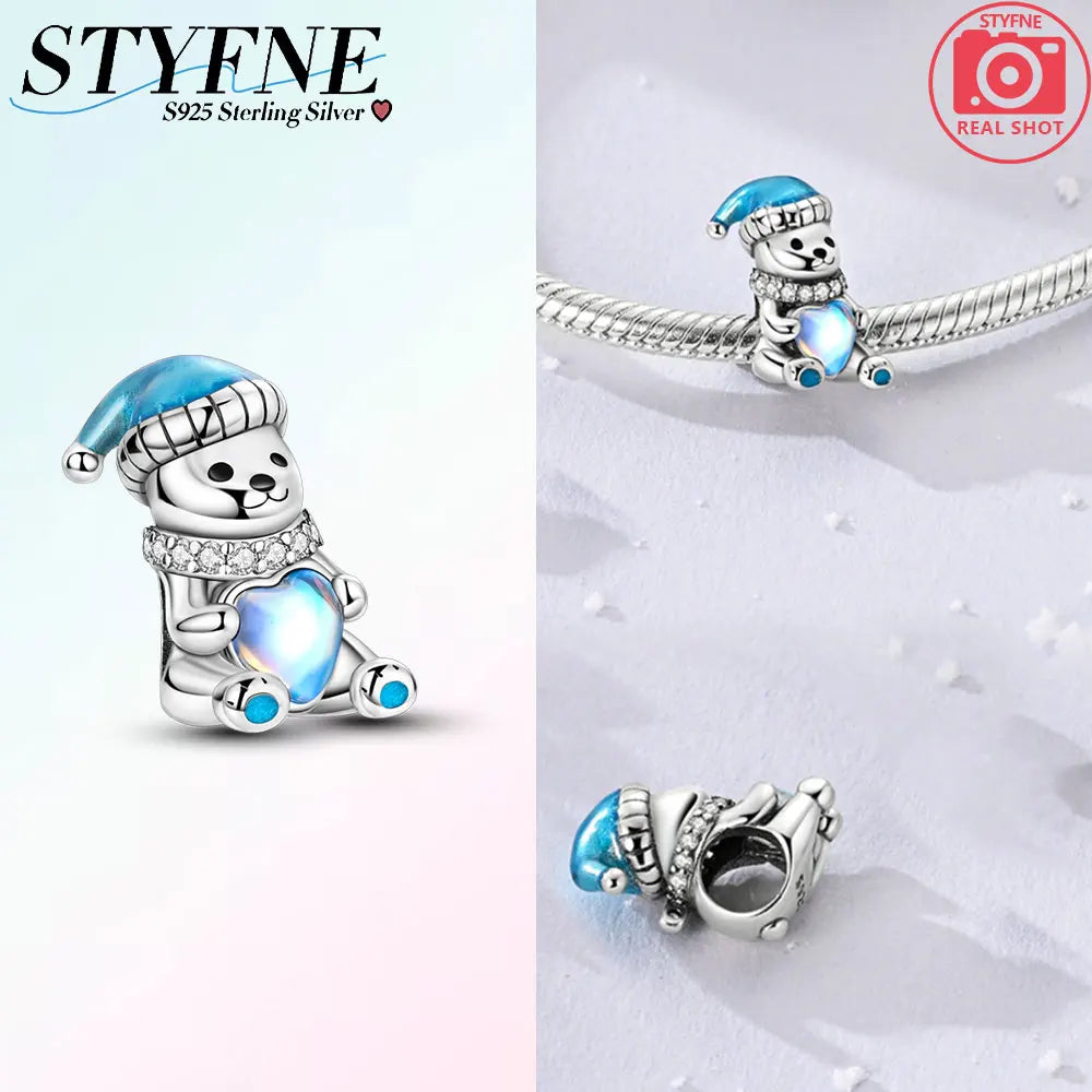 Romantic Original Accessories Sparkling Magic Cube Love Red Heart Beads 925 Silver Women Bracelet DIY Jewelry Gift Charms Beads