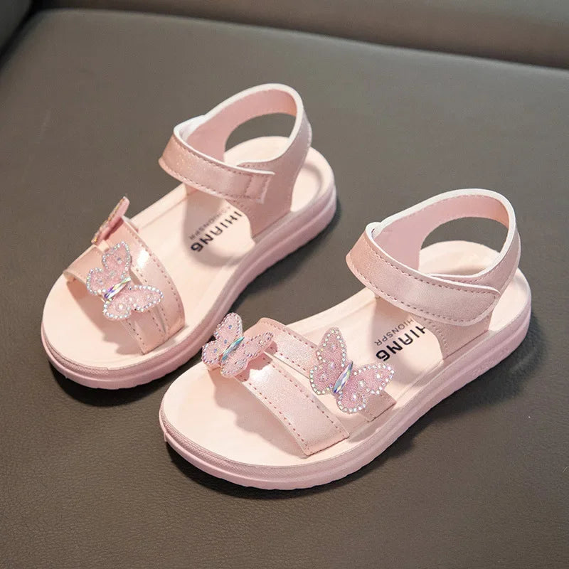 Summer Sandals for Girls Colorful Bow Children's Sandals Shoes Anti Slip Wear-resistant Soft Bottom Girls Shoes Free Shipping