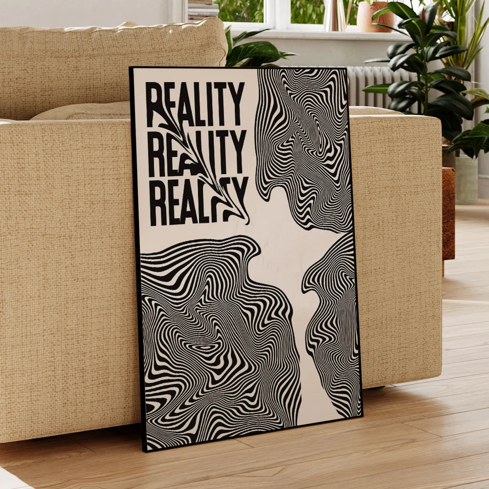 Trendy Minimalist Distorted Reality Retro Psychedelic Y2k Apartment Wall Art Canvas Painting Posters For Kitchen Room Home Decor