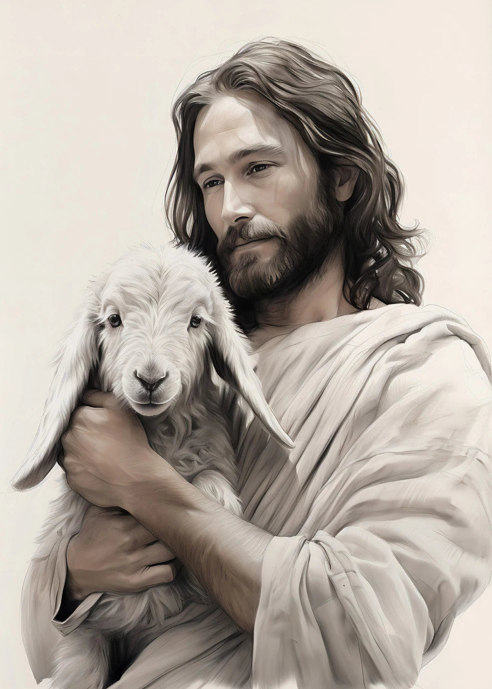 Jesus Walks on Water Christian Good Shepherd Art Poster Bible Watercolor Canvas Painting  Living Room Home Decor Cuadros