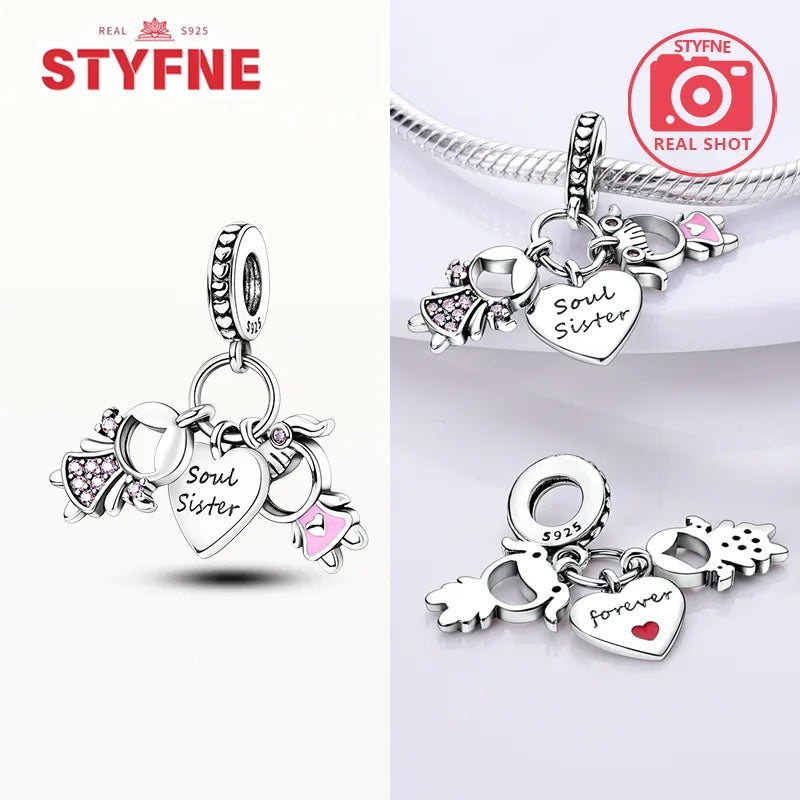 Romantic Original Accessories Sparkling Magic Cube Love Red Heart Beads 925 Silver Women Bracelet DIY Jewelry Gift Charms Beads