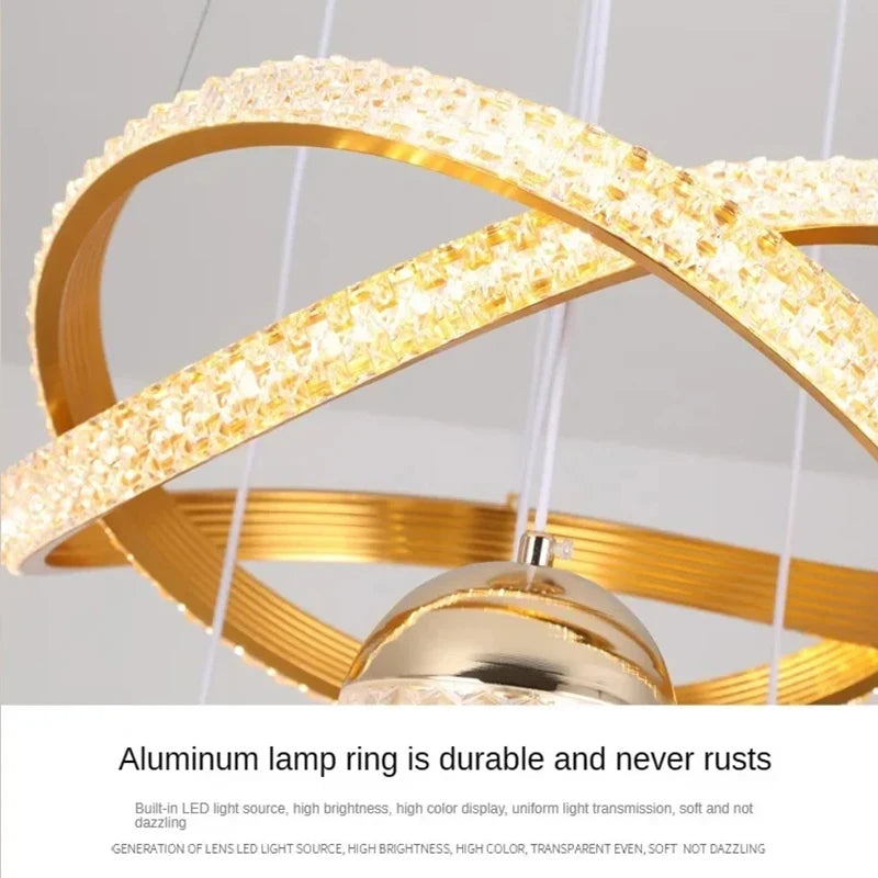 Modern Acrylic Imitation Crystal Chandelier Home Decor Dining Table Pendant Lamp Bedroom LED Indoor Lighting Living Room Lights