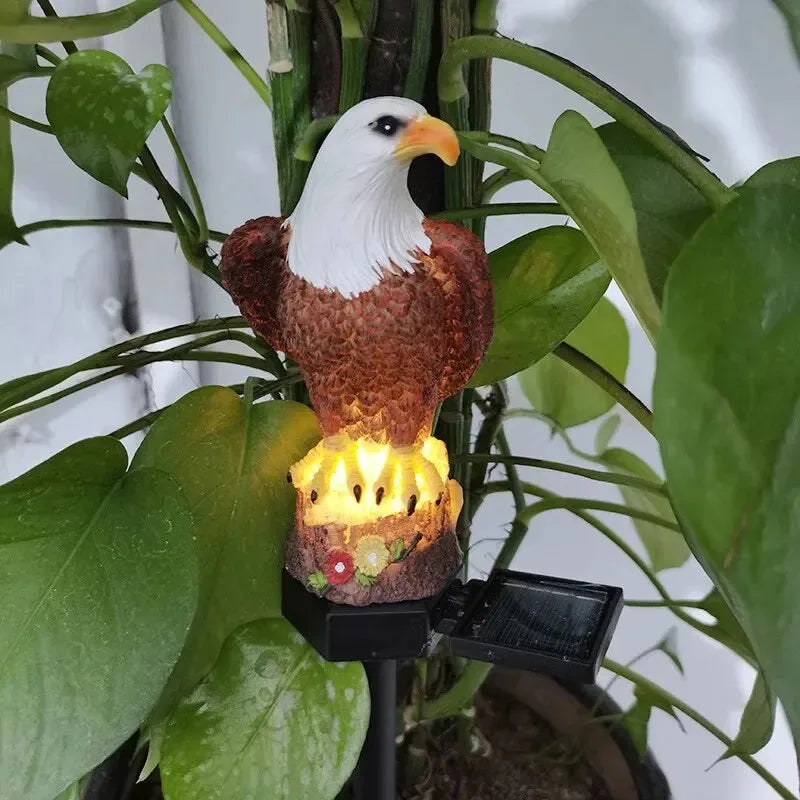 1PC Solar Resin Eagle Lawn Light Outdoor LED Ground Spike Light Garden Decorative Light Home Decor