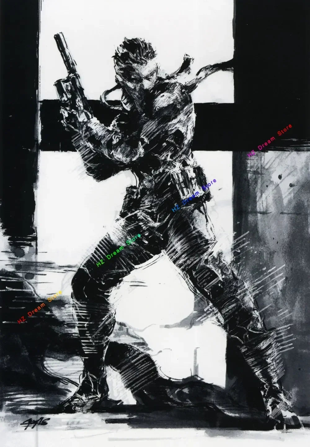 Classic Metal Gear Solid MGS Video Game Canvas Painting Picture Print Modern Family Bedroom Room Home Decor Wall Art Poster