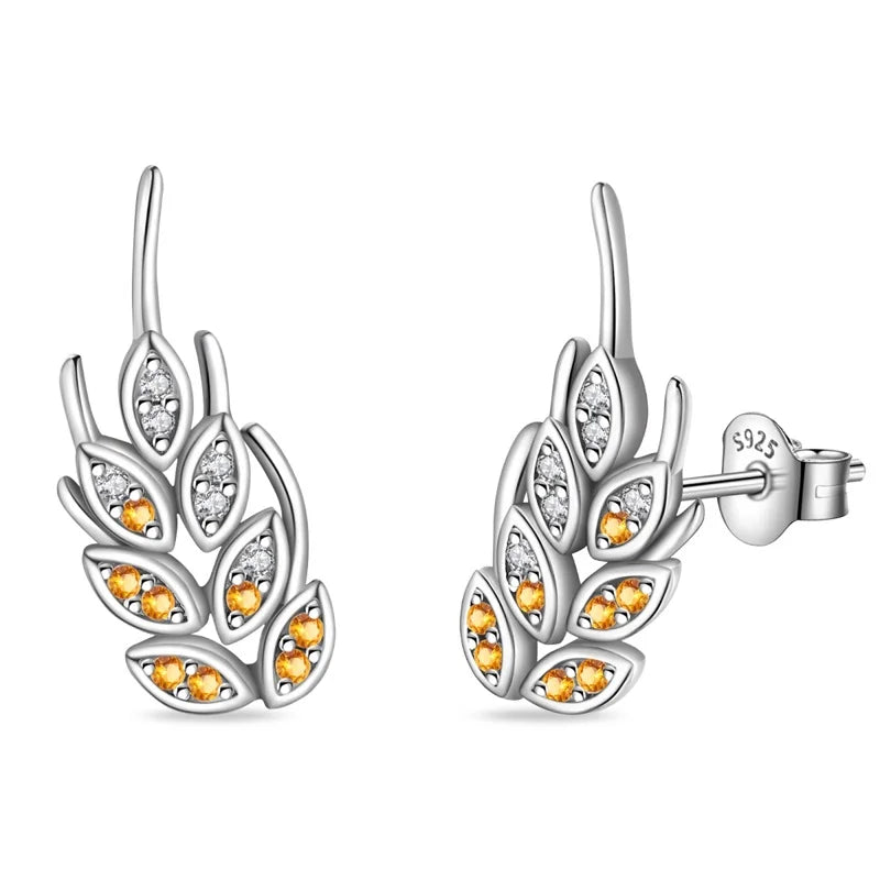 Fashion Spring Series Earrings For Women 925 Silver Color Butterfly Dragonfly Flower Heart Shaped Ear Studs Fine Jewelry Couple