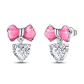 Fashion Spring Series Earrings For Women 925 Silver Color Butterfly Dragonfly Flower Heart Shaped Ear Studs Fine Jewelry Couple