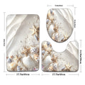 Sea Star and Shell Bathroom Set - Soft Non Slip Contour Mat, Toilet Lid, and Bath Mat, Suitable for Beach Style Home Decor