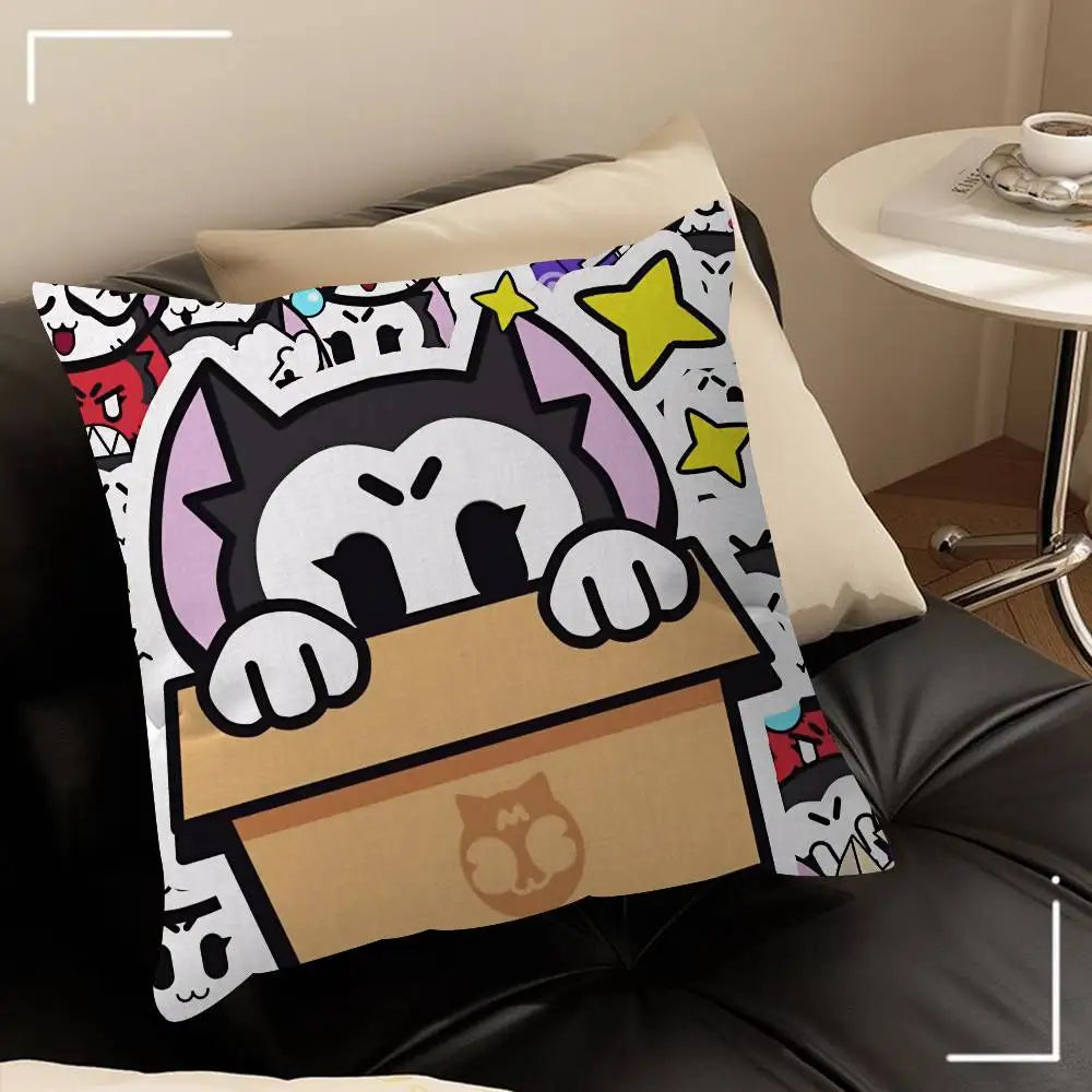 Cute Cartoon B-Brawl Game Cushion Cover Pillowcase Upholstery Sofa Throw Pillow Home Decor Pillowcas
