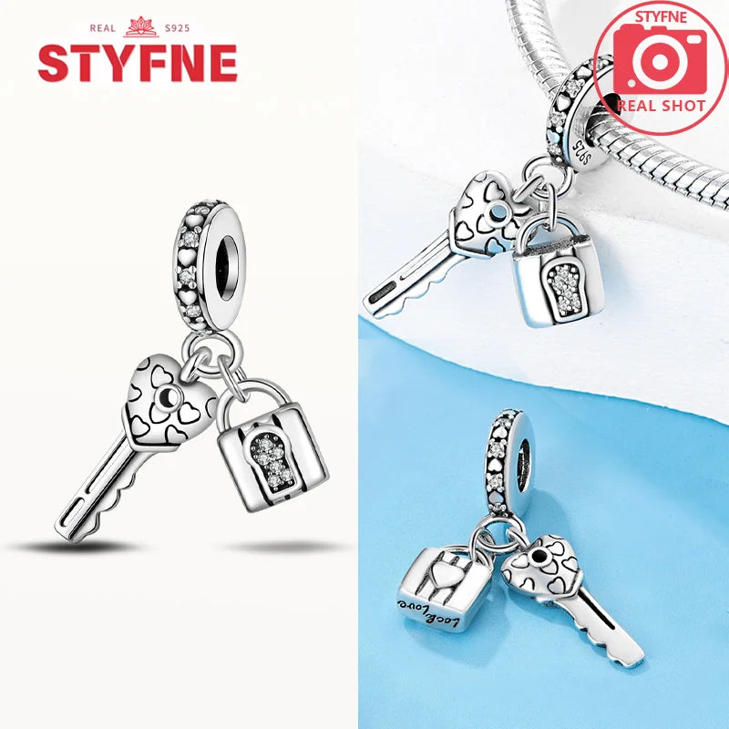 Romantic Original Accessories Sparkling Magic Cube Love Red Heart Beads 925 Silver Women Bracelet DIY Jewelry Gift Charms Beads