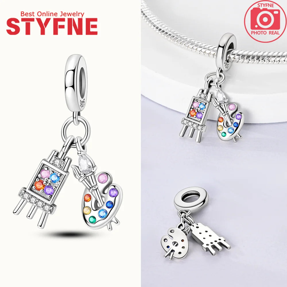 Romantic Original Accessories Sparkling Magic Cube Love Red Heart Beads 925 Silver Women Bracelet DIY Jewelry Gift Charms Beads