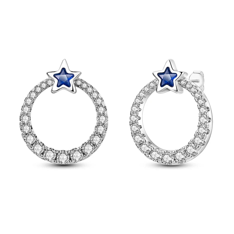 Fashion Spring Series Earrings For Women 925 Silver Color Butterfly Dragonfly Flower Heart Shaped Ear Studs Fine Jewelry Couple