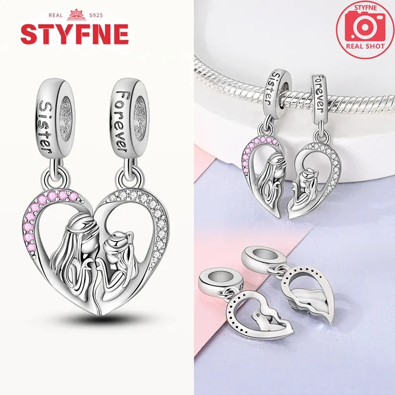Romantic Original Accessories Sparkling Magic Cube Love Red Heart Beads 925 Silver Women Bracelet DIY Jewelry Gift Charms Beads