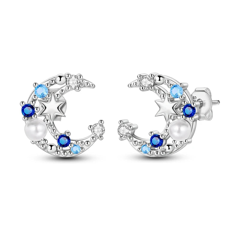 Fashion Spring Series Earrings For Women 925 Silver Color Butterfly Dragonfly Flower Heart Shaped Ear Studs Fine Jewelry Couple