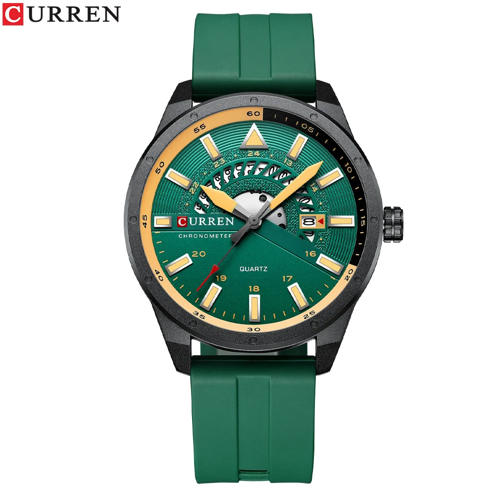 CURREN 8421 Men's Watch Luxury Men's Quartz Watch Breathable Leather Strap Waterproof Business Casual Sports Men's Watch