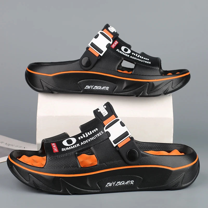 Summer Men's Massage Slippers Indoor Outdoor Sandals Beach Comfortable Soft Slides Clogs Casual Shoes Men Women Home Slippers
