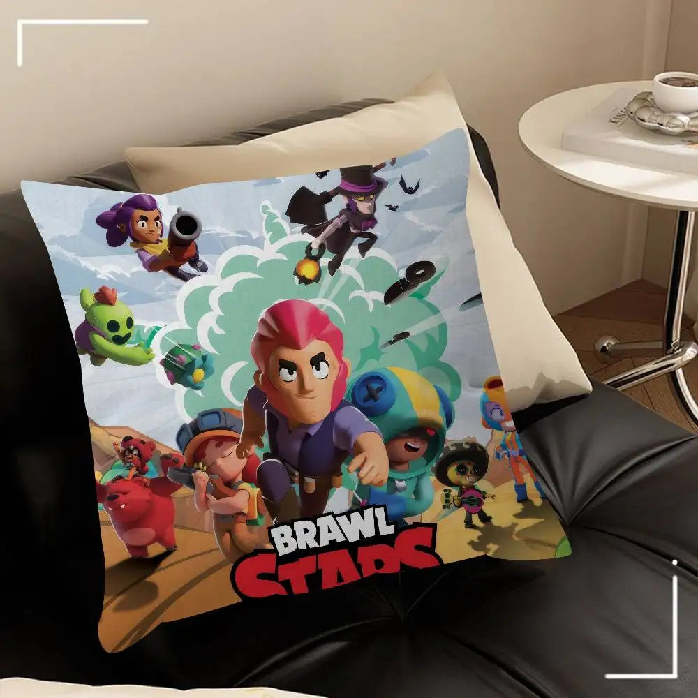 Cute Cartoon B-Brawl Game Cushion Cover Pillowcase Upholstery Sofa Throw Pillow Home Decor Pillowcas