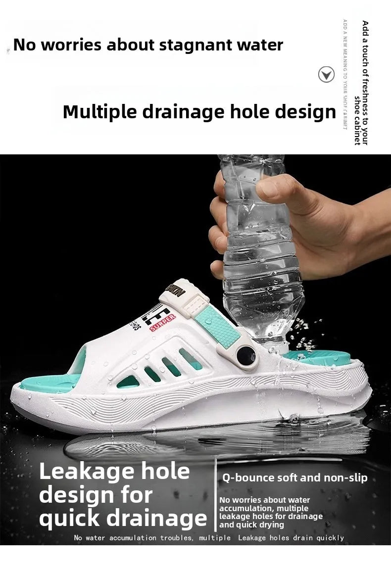 Summer wear trendy brand stepping on shit feeling non-slip seaside beach one-word sandals outdoor dual-purpose sandals