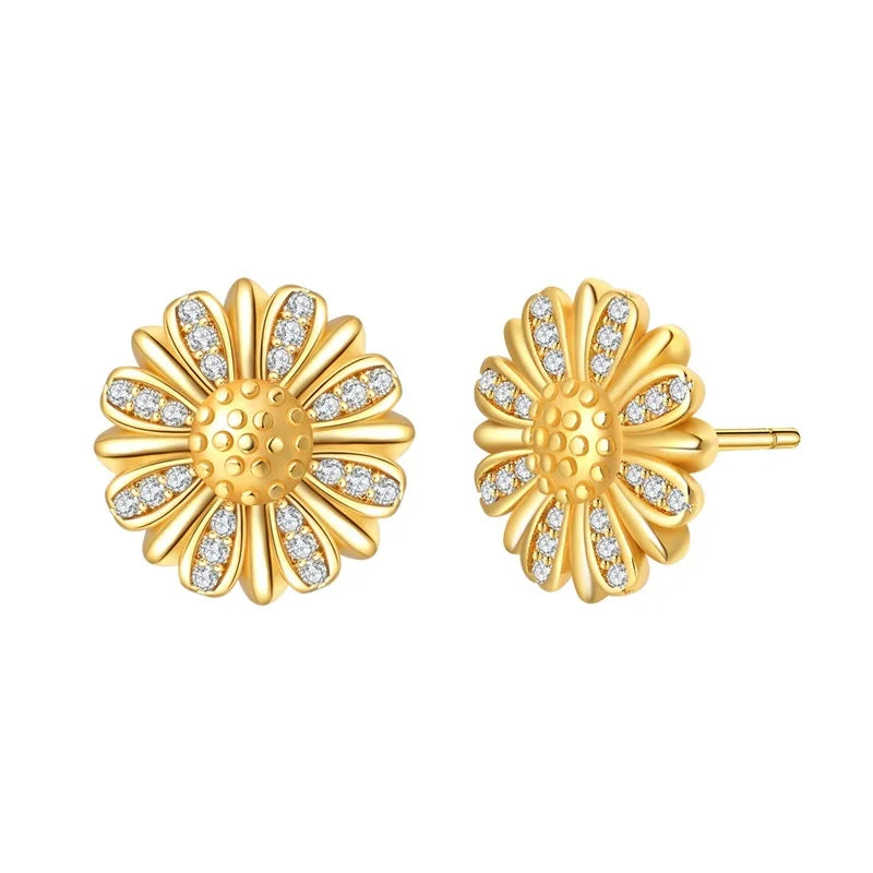 Fashion Spring Series Earrings For Women 925 Silver Color Butterfly Dragonfly Flower Heart Shaped Ear Studs Fine Jewelry Couple