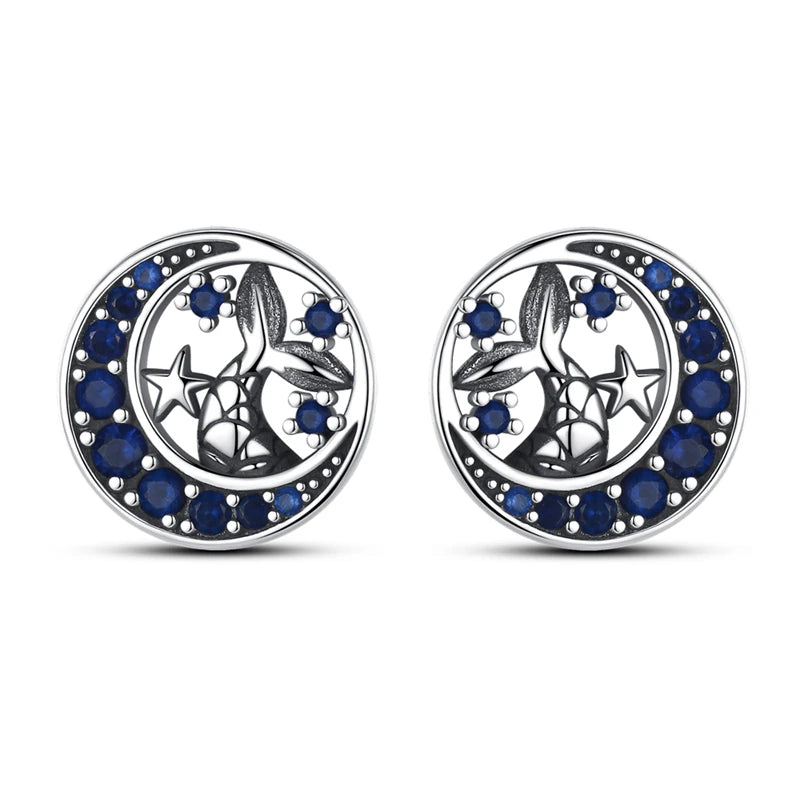 Fashion Spring Series Earrings For Women 925 Silver Color Butterfly Dragonfly Flower Heart Shaped Ear Studs Fine Jewelry Couple