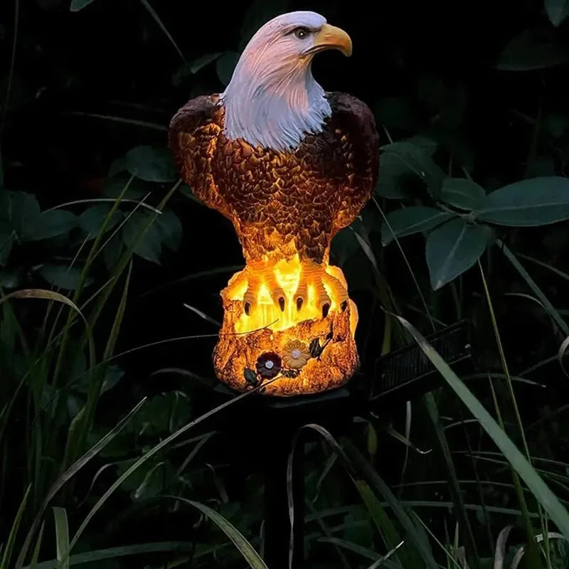 1PC Solar Resin Eagle Lawn Light Outdoor LED Ground Spike Light Garden Decorative Light Home Decor