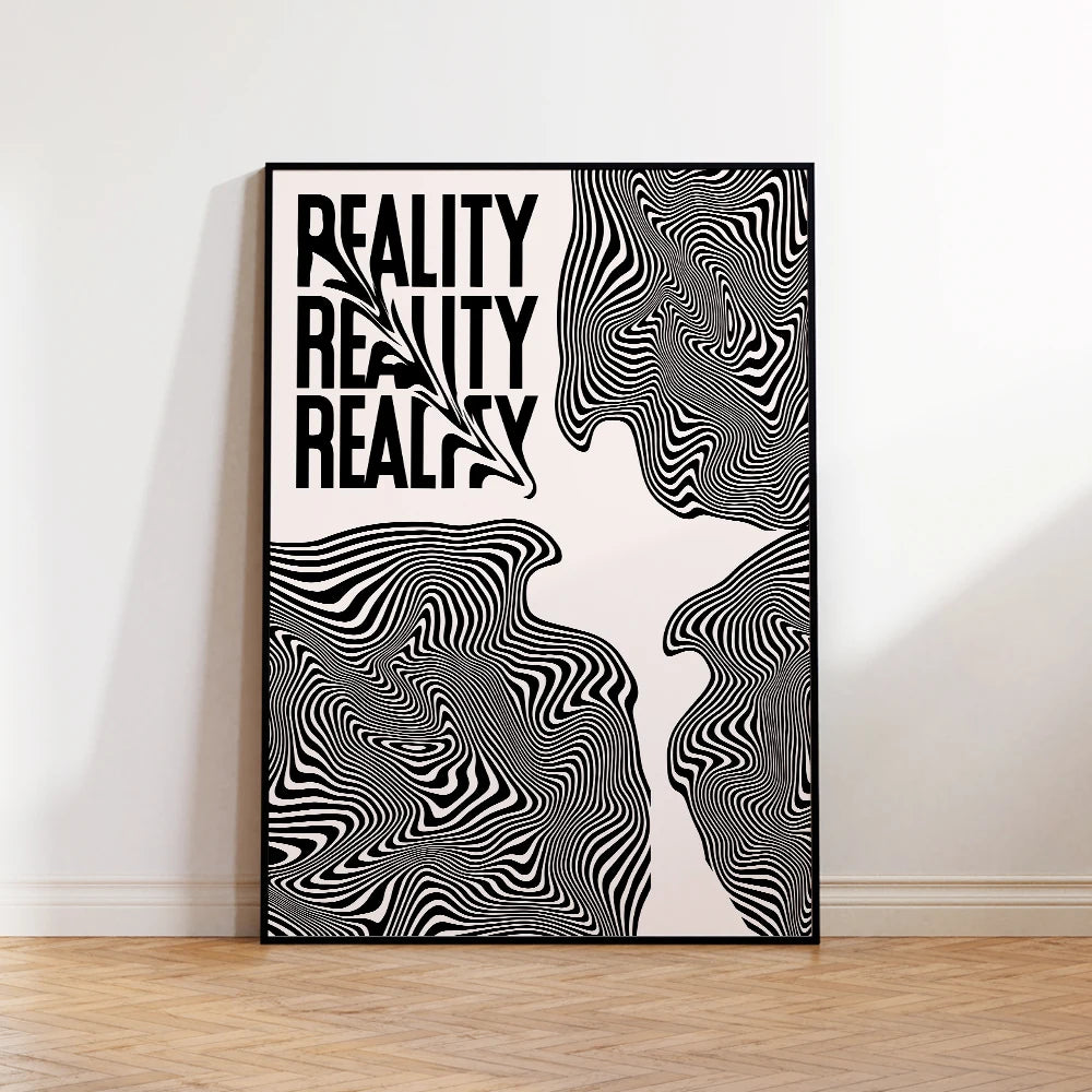 Trendy Minimalist Distorted Reality Retro Psychedelic Y2k Apartment Wall Art Canvas Painting Posters For Kitchen Room Home Decor