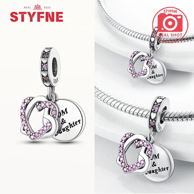 Romantic Original Accessories Sparkling Magic Cube Love Red Heart Beads 925 Silver Women Bracelet DIY Jewelry Gift Charms Beads