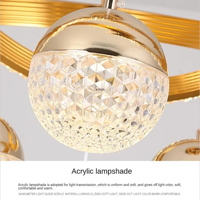 Modern Acrylic Imitation Crystal Chandelier Home Decor Dining Table Pendant Lamp Bedroom LED Indoor Lighting Living Room Lights