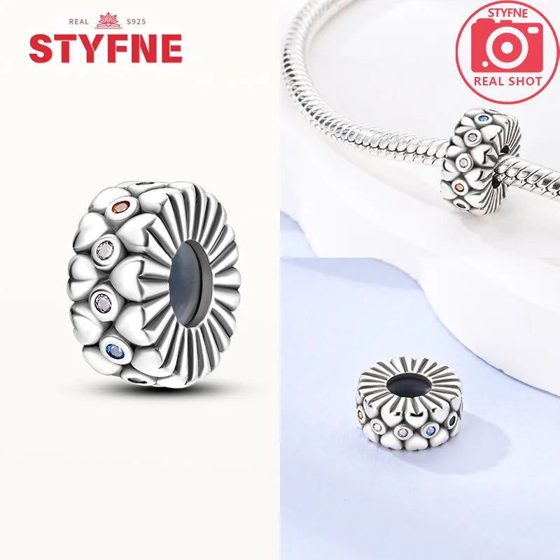 Romantic Original Accessories Sparkling Magic Cube Love Red Heart Beads 925 Silver Women Bracelet DIY Jewelry Gift Charms Beads