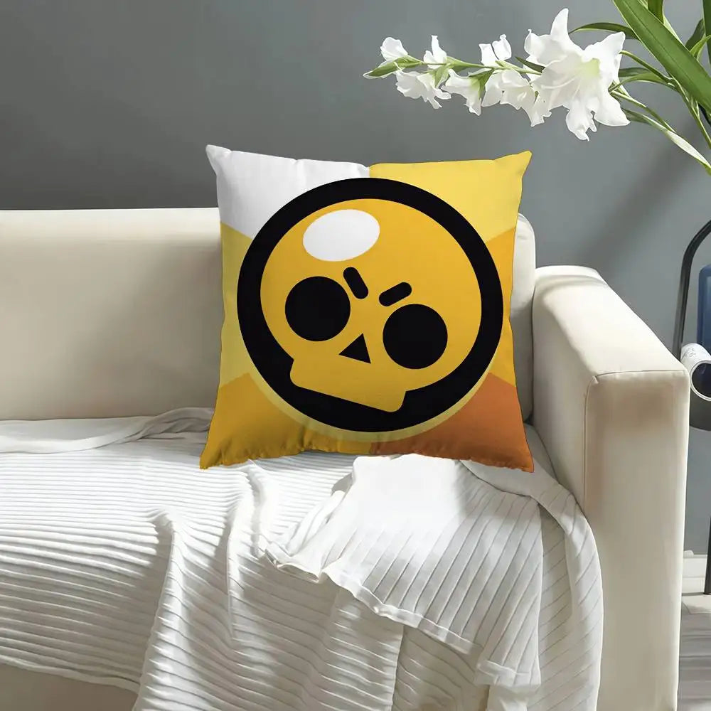 Cute Cartoon B-Brawl Game Cushion Cover Pillowcase Upholstery Sofa Throw Pillow Home Decor Pillowcas