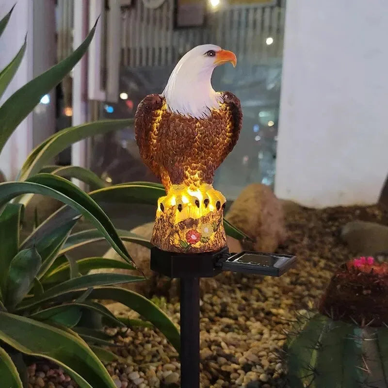 1PC Solar Resin Eagle Lawn Light Outdoor LED Ground Spike Light Garden Decorative Light Home Decor
