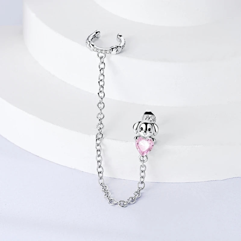 Fashion Spring Series Earrings For Women 925 Silver Color Butterfly Dragonfly Flower Heart Shaped Ear Studs Fine Jewelry Couple
