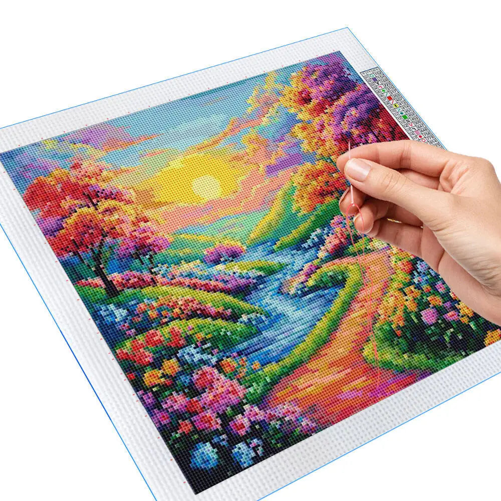 Landscape Fantasy Nature Cross Stitch Full Kit 11ct Diy Embroidery Printed Canvas Art Home Decor Handmade Hobby