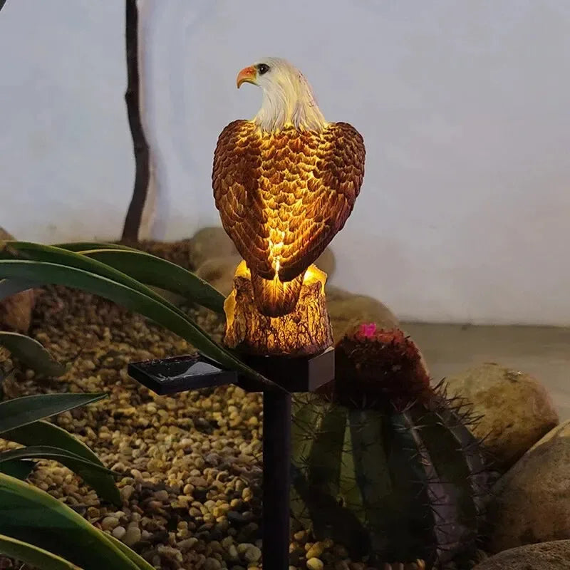 1PC Solar Resin Eagle Lawn Light Outdoor LED Ground Spike Light Garden Decorative Light Home Decor