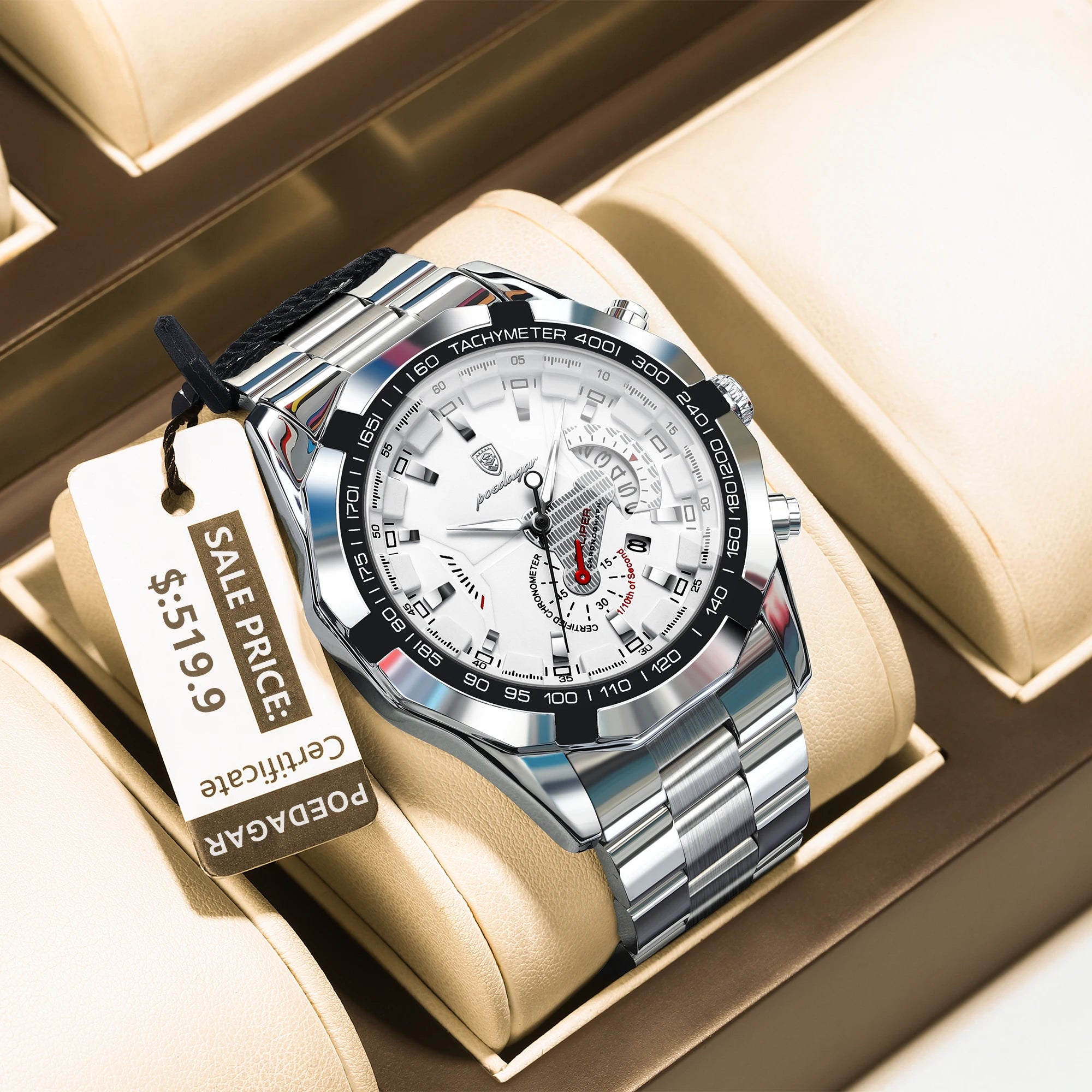 POEDAGAR Fashion Luxury Male Watch Waterproof Luminous Date Man Wristwatch Stainless Steel High Quality New Men's Quartz Watches