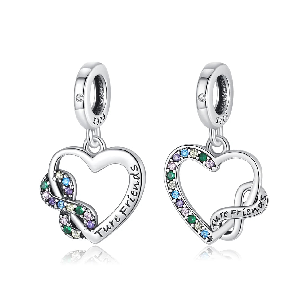 Romantic Original Accessories Sparkling Magic Cube Love Red Heart Beads 925 Silver Women Bracelet DIY Jewelry Gift Charms Beads