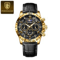 POEDAGAR Luxury Fashion Man Watch Waterproof Luminous Chronograph Leather Watches For Men Sports Outdoor Men's Quartz Wristwatch