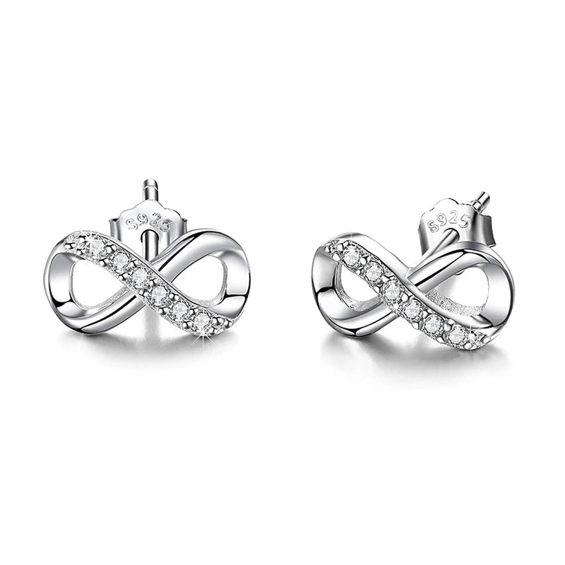 Fashion Spring Series Earrings For Women 925 Silver Color Butterfly Dragonfly Flower Heart Shaped Ear Studs Fine Jewelry Couple