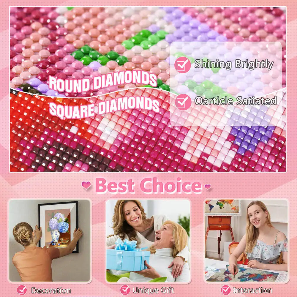HUACAN Diamond Mosaic Chrysanthemum Flower Sunset Home Decor Rhinestones Diy Diamond Painting Floral Gift Full Kits