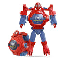 Children Watches Spiderman 24 Projection Patterns Toys for Boy Deformation Robot Projection Electronic Clock Kids Christmas Gift