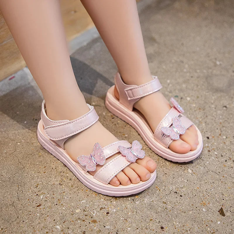 Summer Sandals for Girls Colorful Bow Children's Sandals Shoes Anti Slip Wear-resistant Soft Bottom Girls Shoes Free Shipping